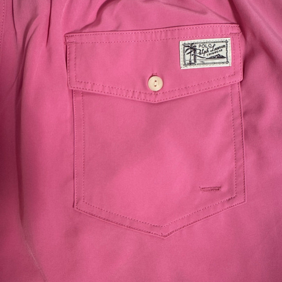 Polo Ralph Lauren Men's XL Pink Solid Polo Swim Trunks - Picture 3 of 8